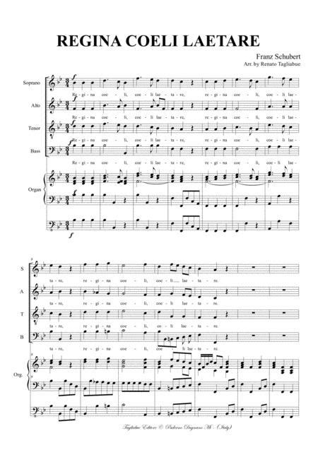 REGINA COELI LAETARE - F. Schubert - Arr. For SATB Choir And Organ